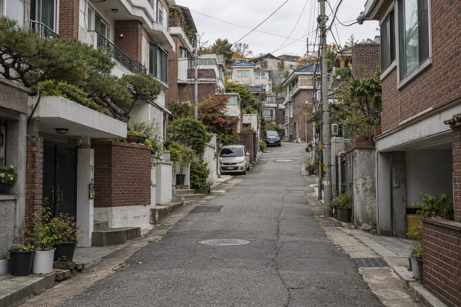 저층 주거지 풍경의 생성 이미지